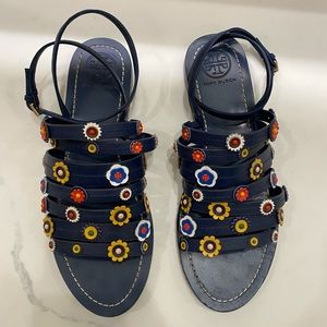 Tory Burch Marguerite Navy Sandal